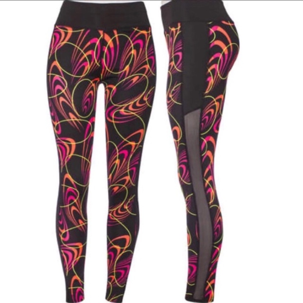 Ft Mrino Black/Bright Legging w/ Sheer Side